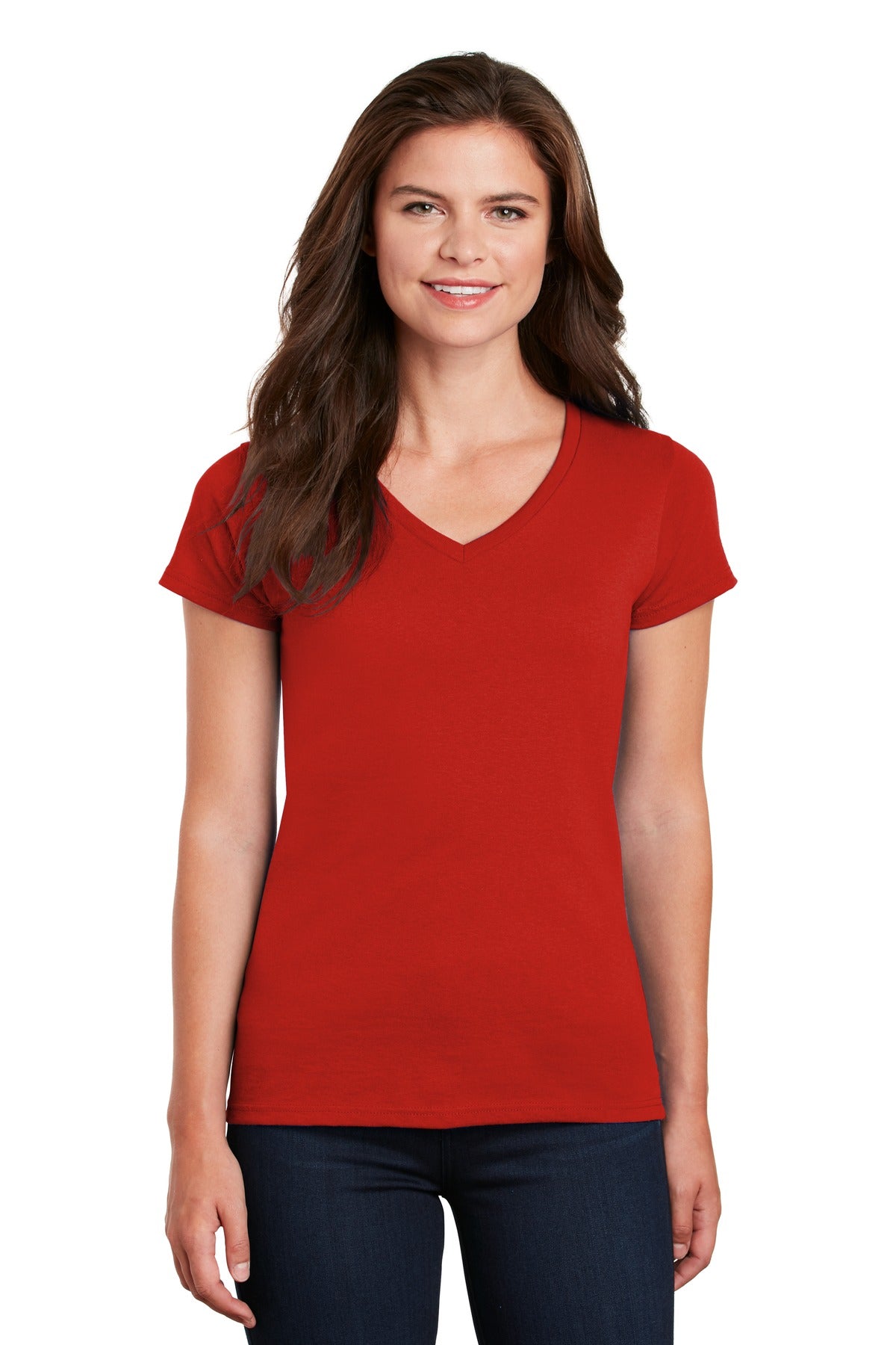 Gildan Ladies Heavy Cotton‚Ñ¢ 100% Cotton V-Neck T-Shirt. 5V00L