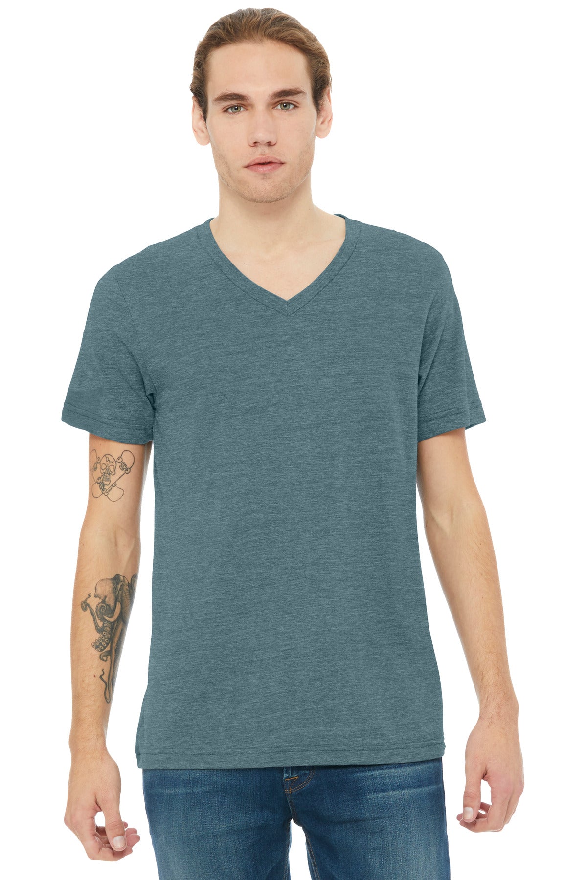 BELLA+CANVAS Unisex Heather CVC V-Neck Tee BC3005CVC