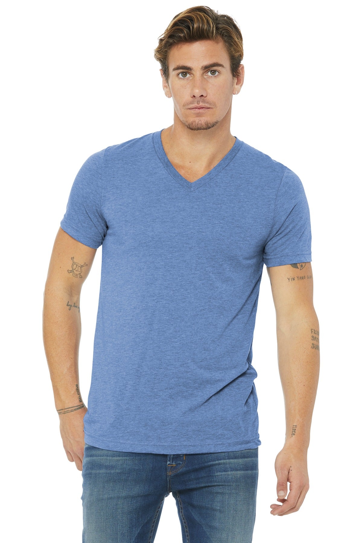 BELLA+CANVAS  Unisex Triblend Short Sleeve V-Neck Te. BC3415