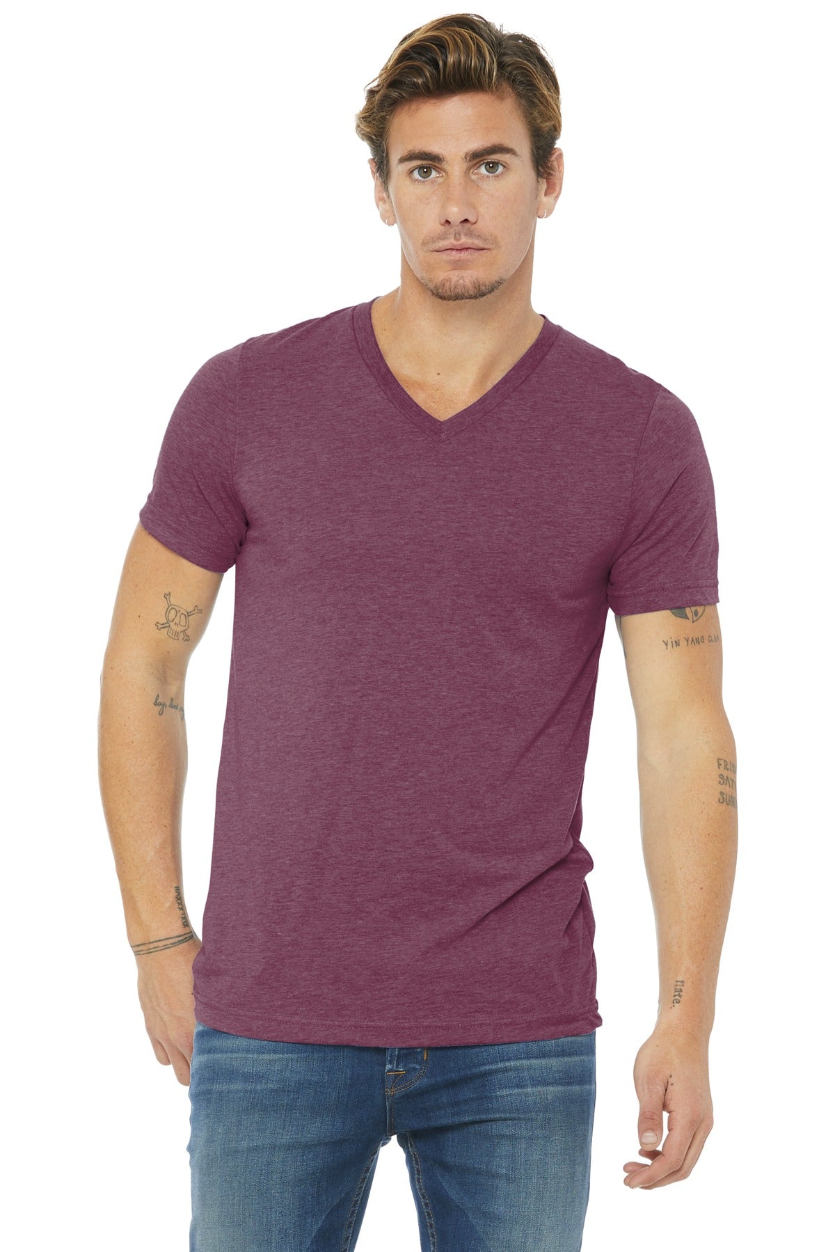 BELLA+CANVAS  Unisex Triblend Short Sleeve V-Neck Te. BC3415