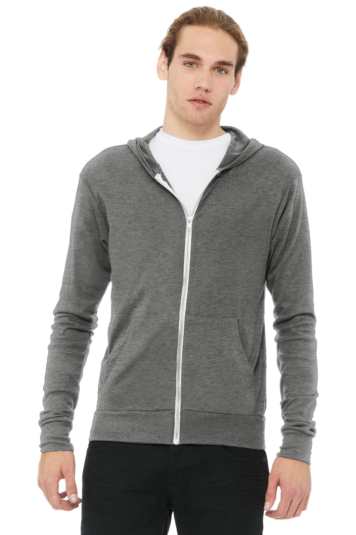 BELLA+CANVAS  Unisex Triblend Full-Zip Lightweight Hoodie. BC3939