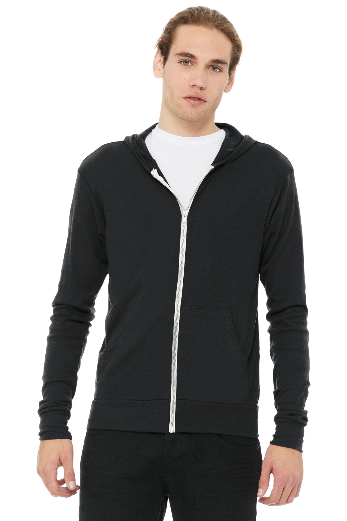 BELLA+CANVAS  Unisex Triblend Full-Zip Lightweight Hoodie. BC3939