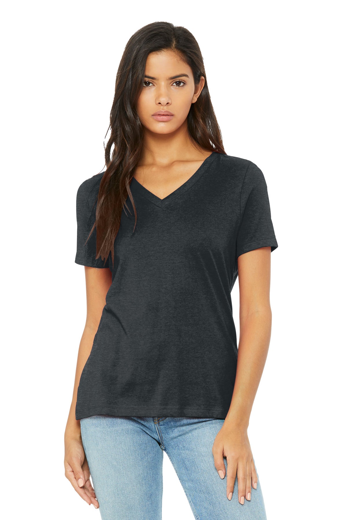 BELLA+CANVAS Women's Relaxed Heather CVC V-Neck Tee BC6405CVC