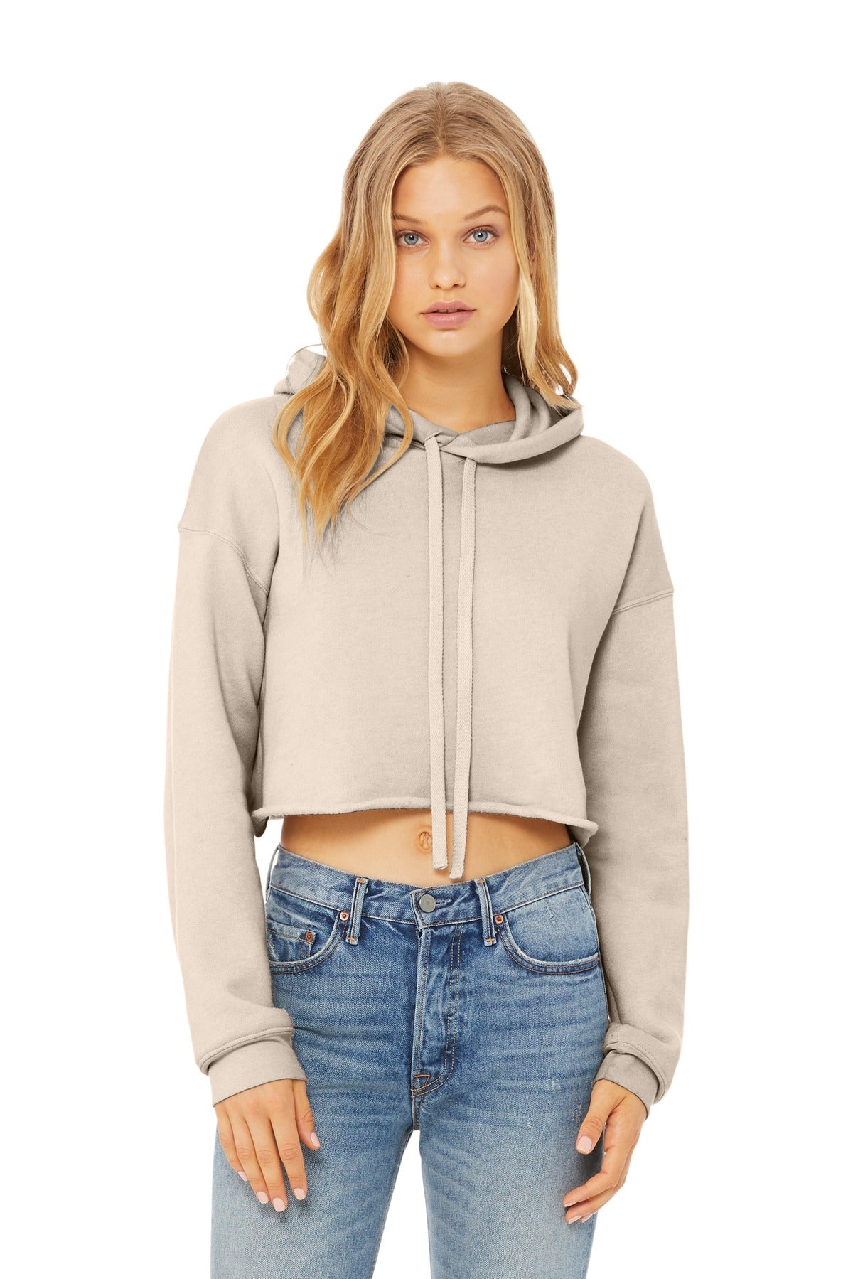 BELLA+CANVAS  Women's Sponge Fleece Cropped Fleece Hoodie. BC7502