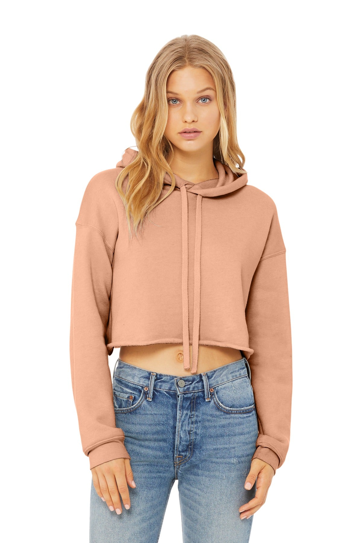 BELLA+CANVAS  Women's Sponge Fleece Cropped Fleece Hoodie. BC7502