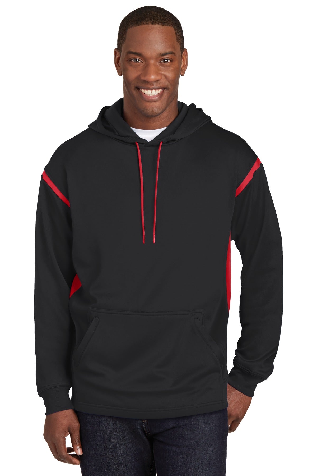 Sport-Tek Tech Fleece Colorblock Hooded Sweatshirt. F246