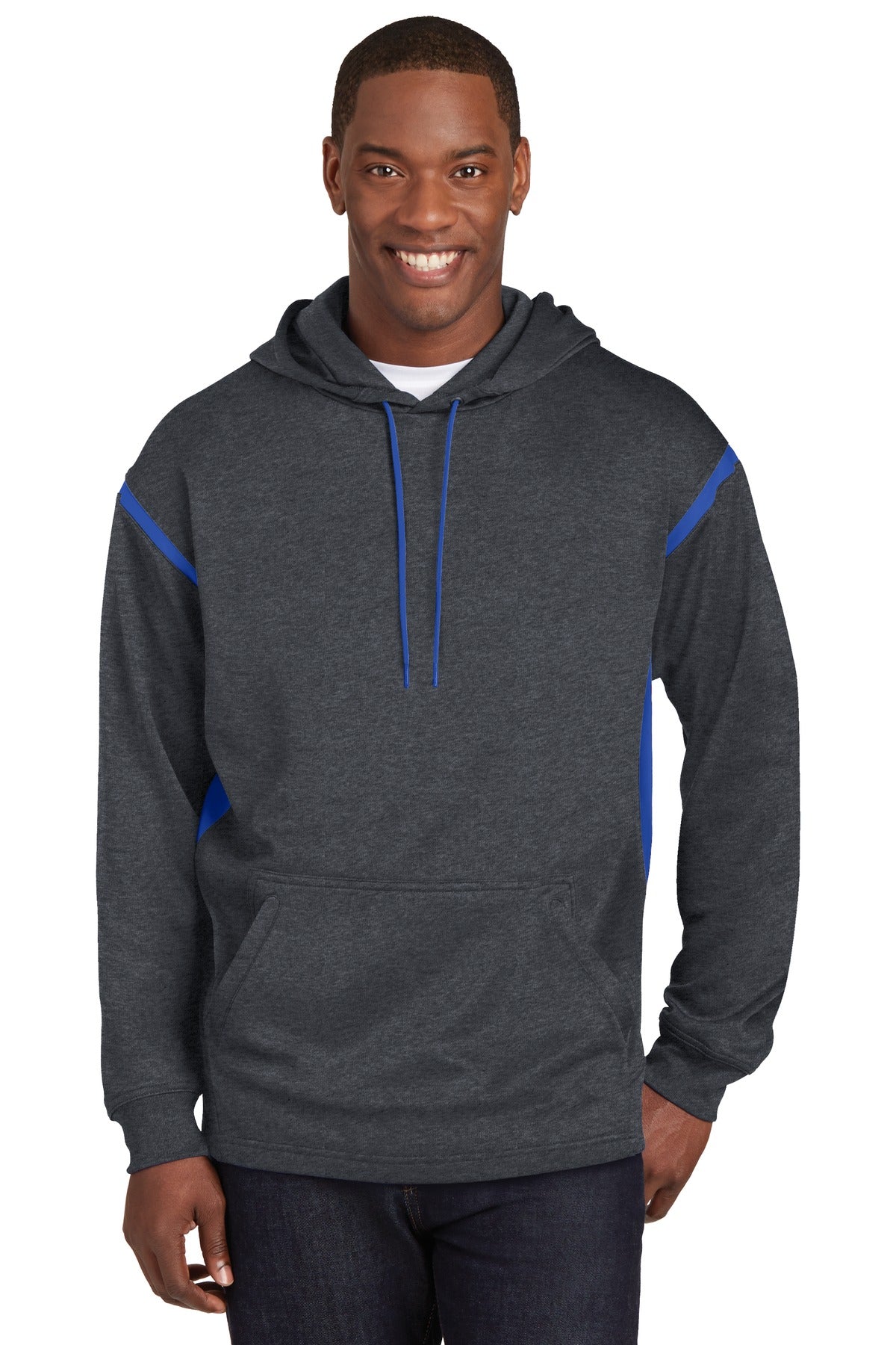 Sport-Tek Tech Fleece Colorblock Hooded Sweatshirt. F246