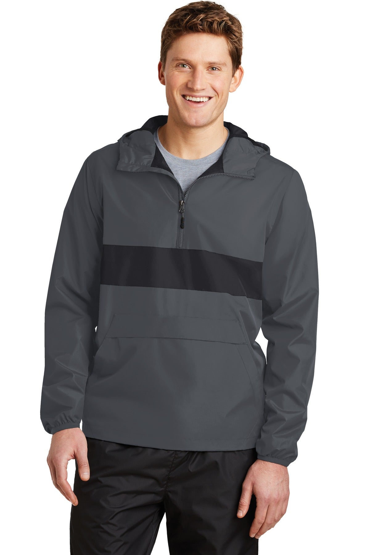 Sport-Tek Zipped Pocket Anorak. JST65