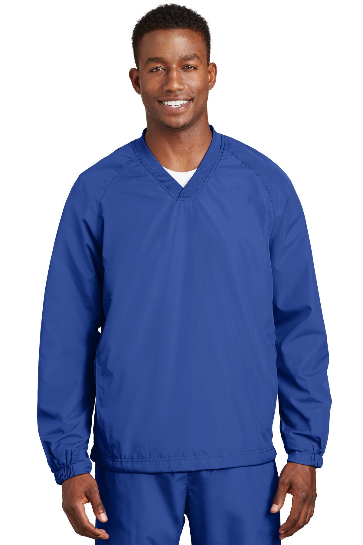 Sport-Tek V-Neck Raglan Wind Shirt. JST72