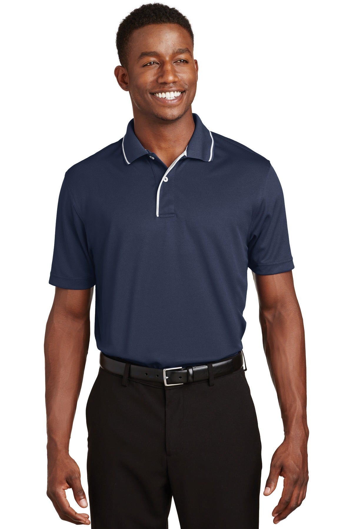 Sport-Tek Dri-Mesh Polo with Tipped Collar and Piping.  K467