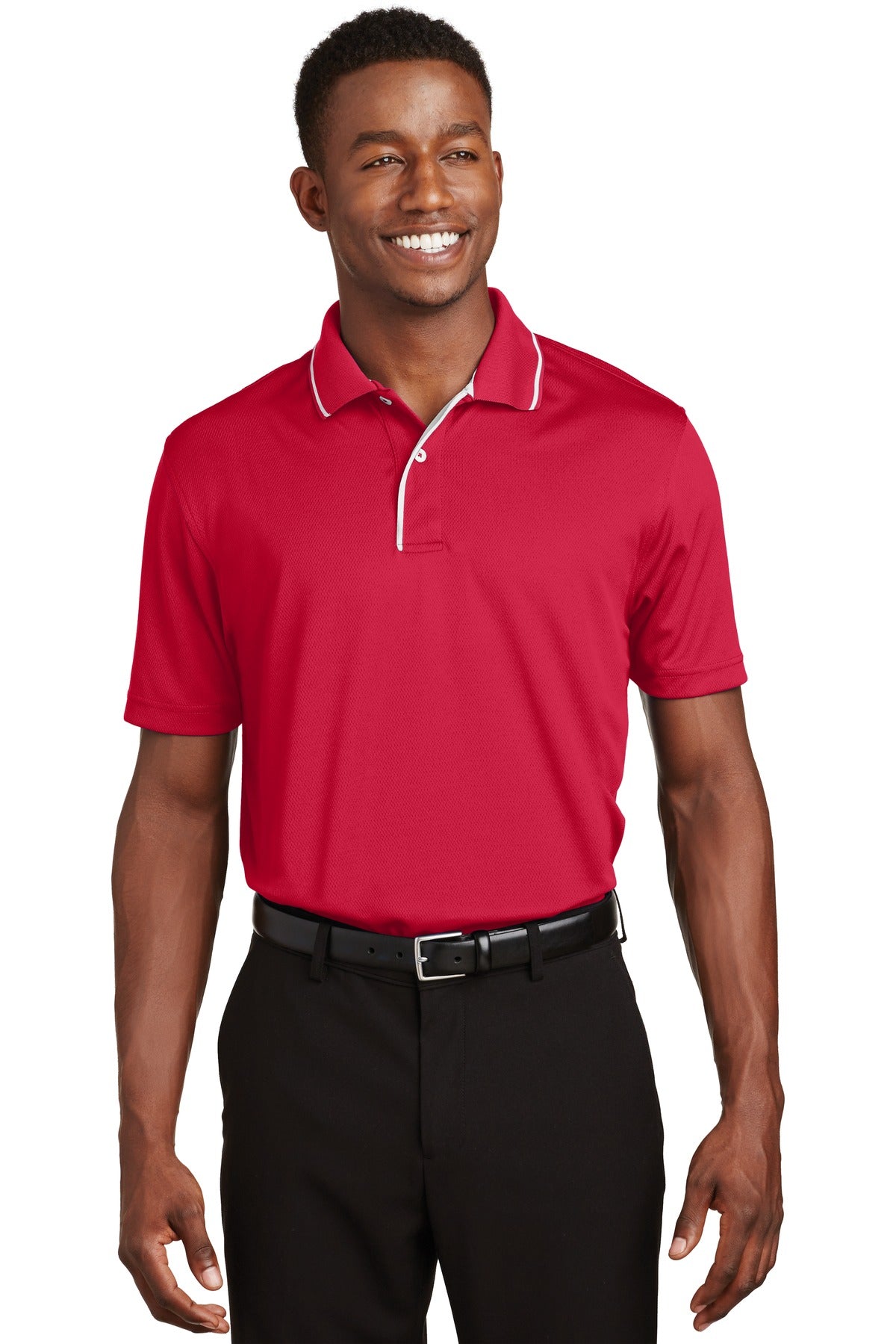 Sport-Tek Dri-Mesh Polo with Tipped Collar and Piping.  K467