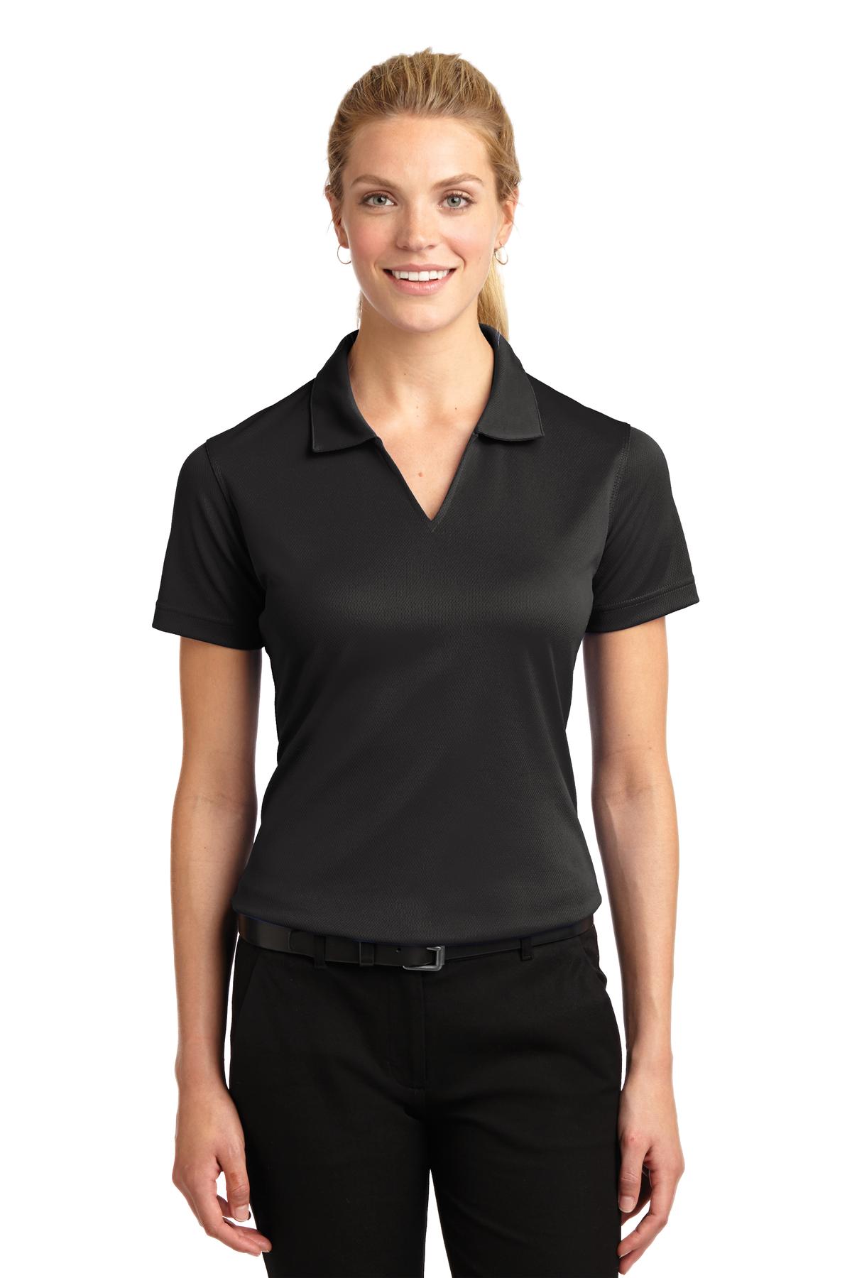 Sport-Tek Ladies Dri-Mesh V-Neck Polo.  L469