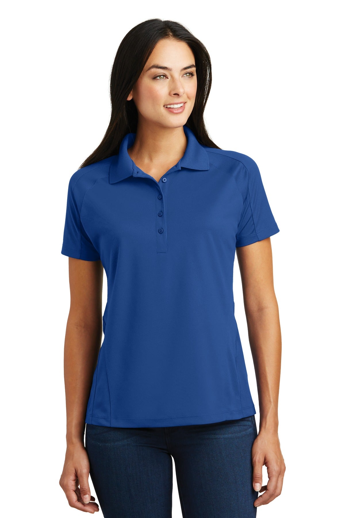 Sport-Tek Ladies Dri-Mesh Pro Polo. L474