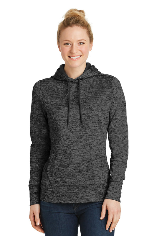 Sport-Tek Ladies PosiCharge Electric Heather Fleece Hooded Pullover. LST225