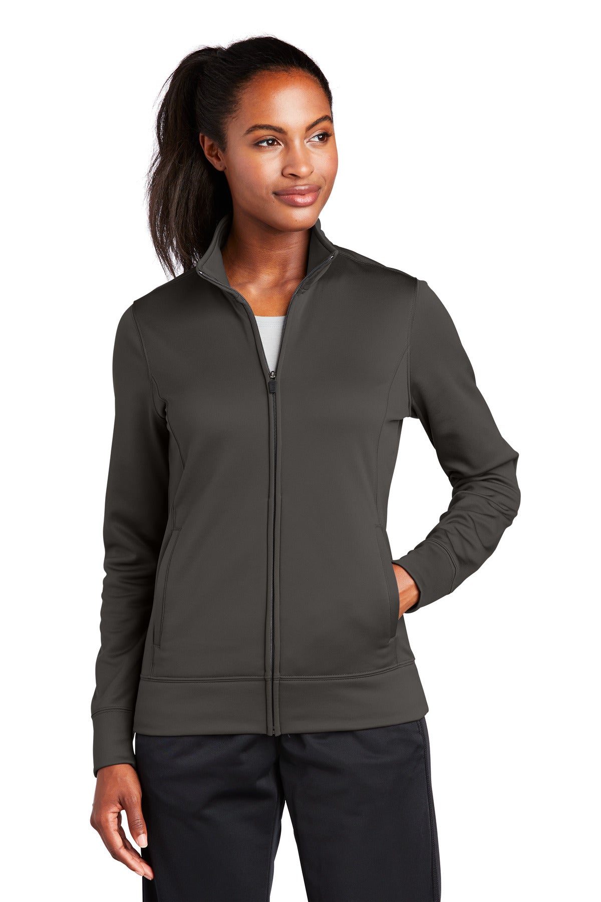 Sport-Tek Ladies Sport-Wick Fleece Full-Zip Jacket.  LST241