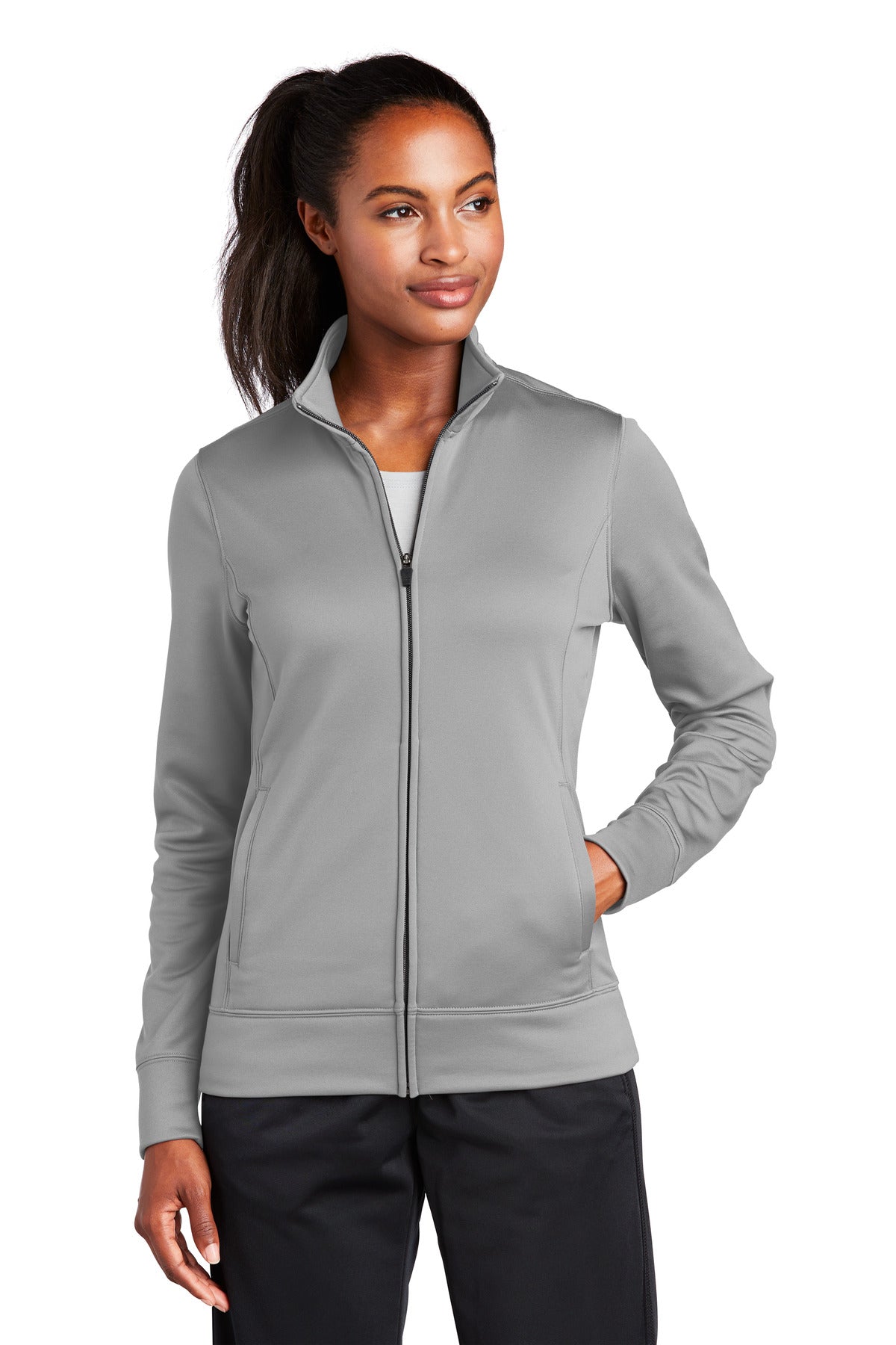 Sport-Tek Ladies Sport-Wick Fleece Full-Zip Jacket.  LST241