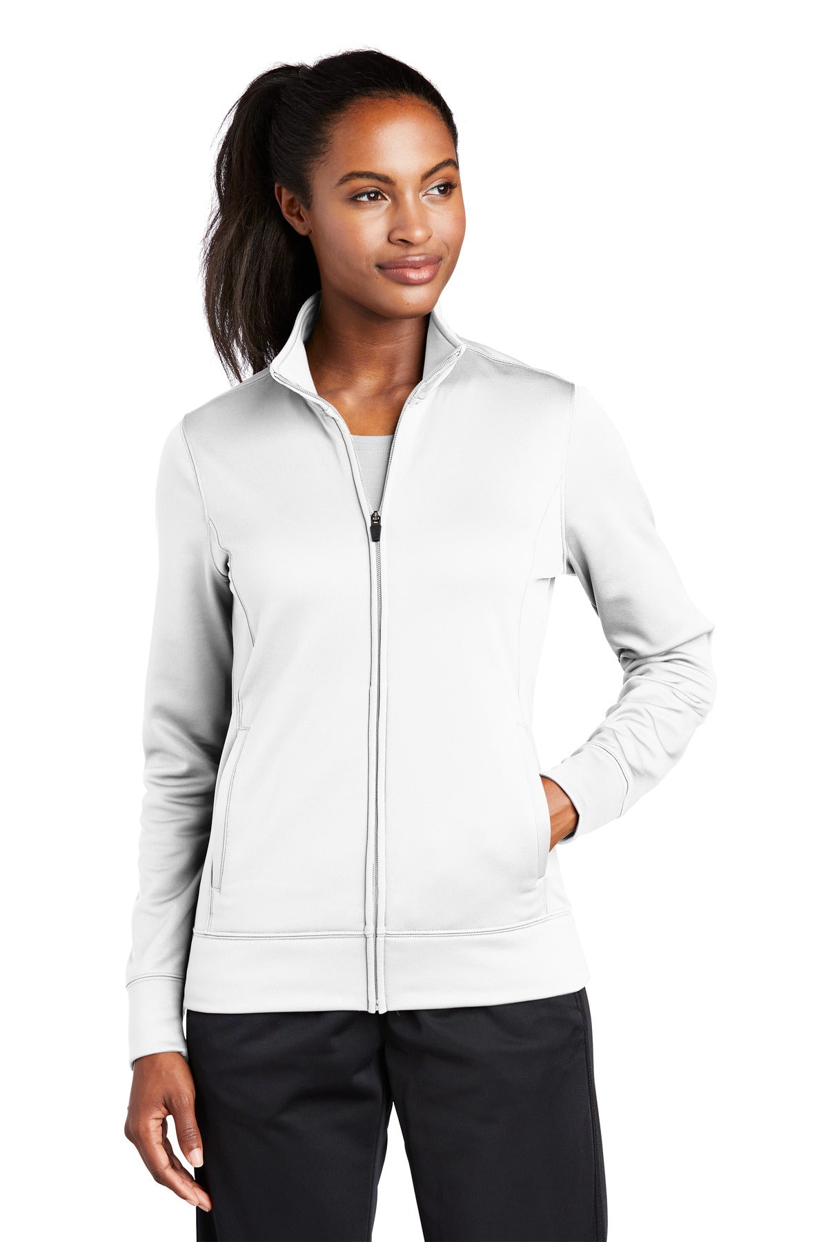 Sport-Tek Ladies Sport-Wick Fleece Full-Zip Jacket.  LST241