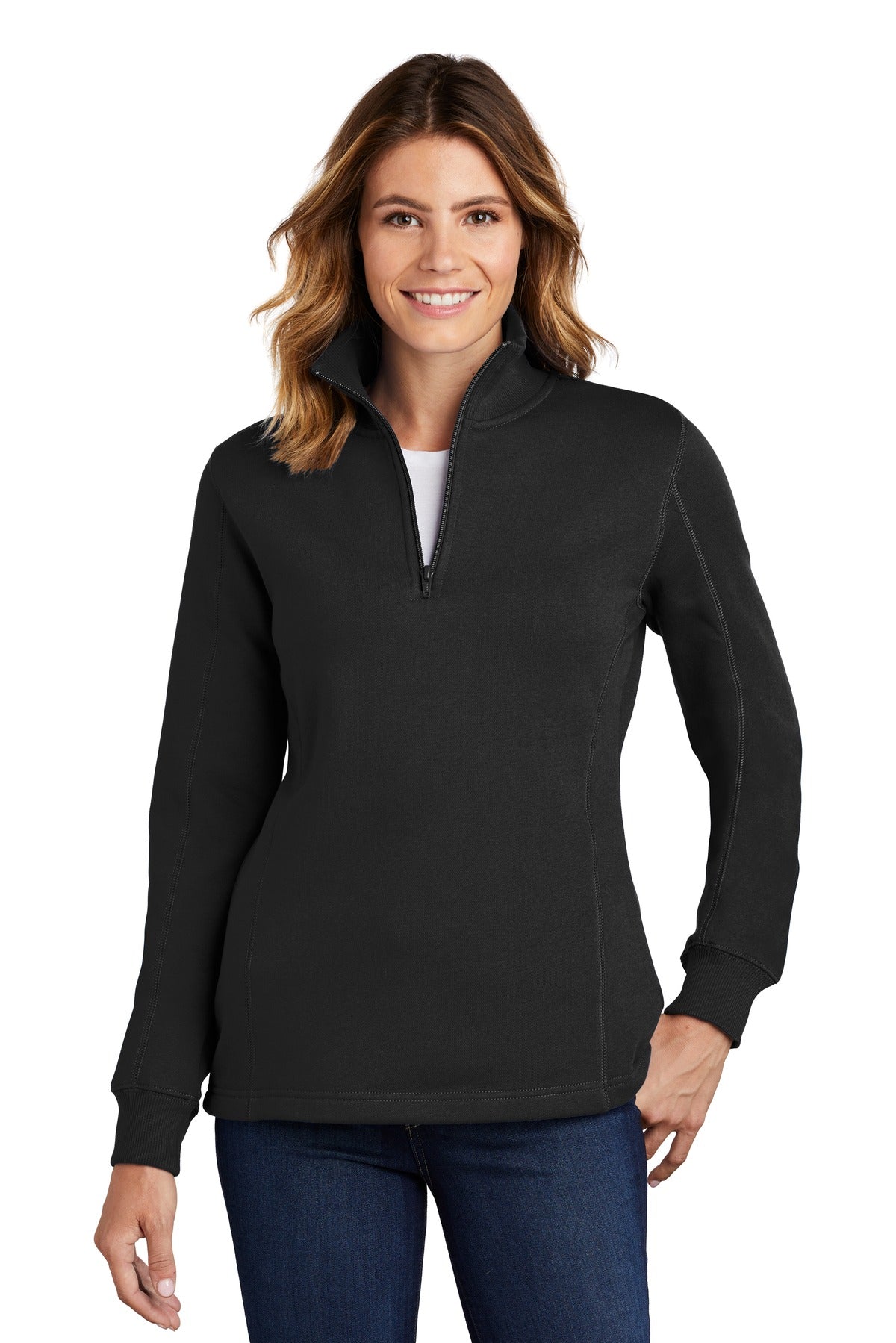 Sport-Tek Ladies 1/4-Zip Sweatshirt. LST253