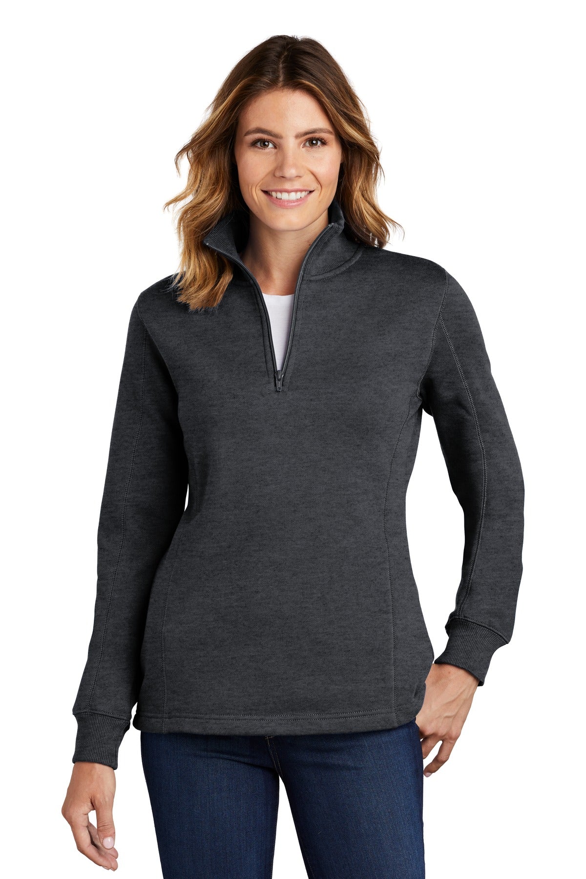 Sport-Tek Ladies 1/4-Zip Sweatshirt. LST253