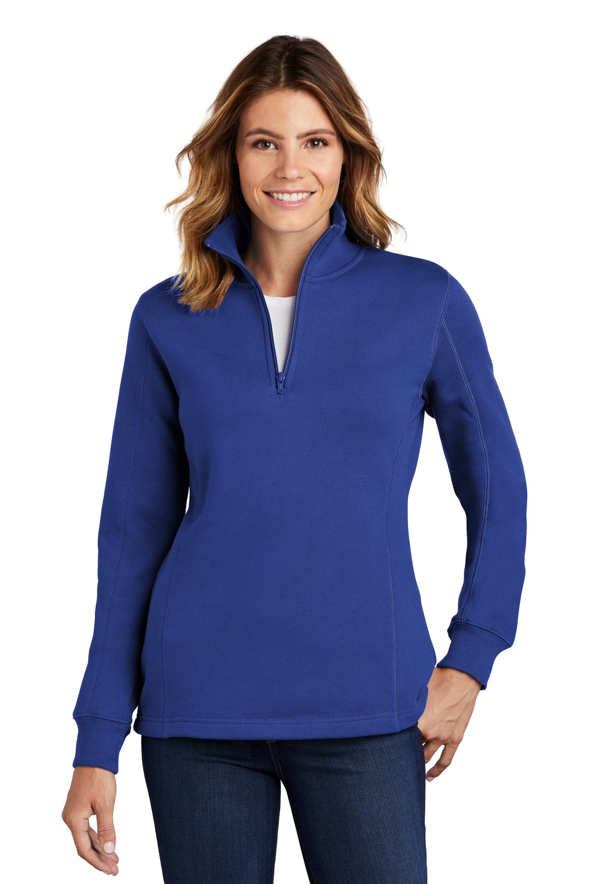 Sport-Tek Ladies 1/4-Zip Sweatshirt. LST253