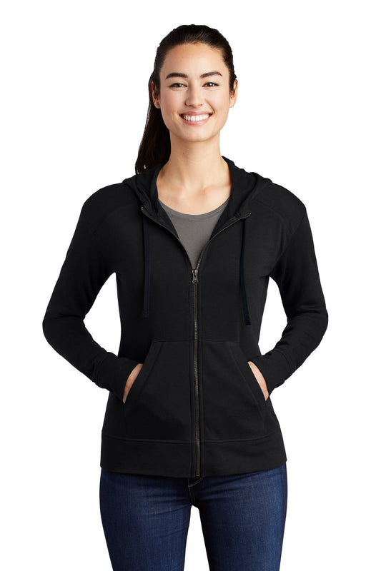 Sport-Tek  Ladies PosiCharge  Tri-Blend Wicking Fleece Full-Zip Hooded Jacket LST293