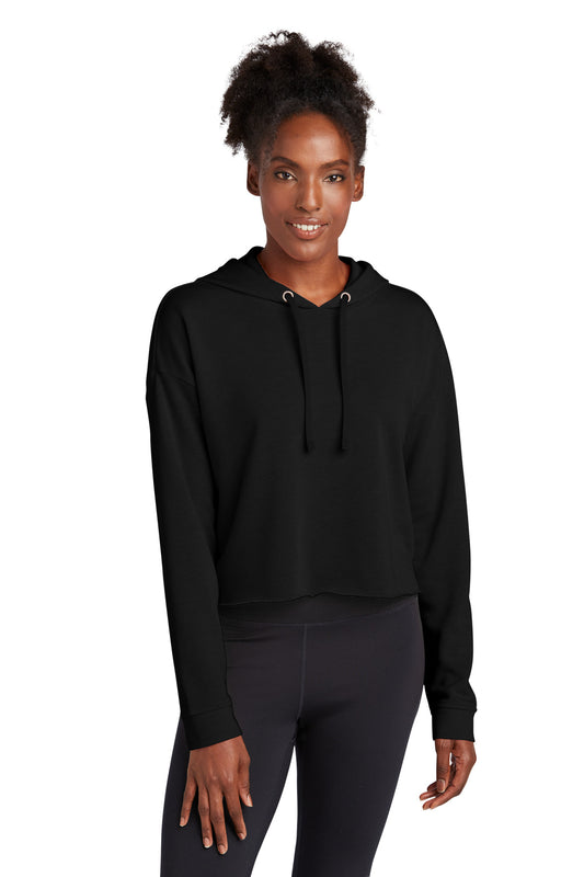 Sport-Tek  Ladies PosiCharge  Tri-Blend Wicking Fleece Crop Hooded Pullover LST298