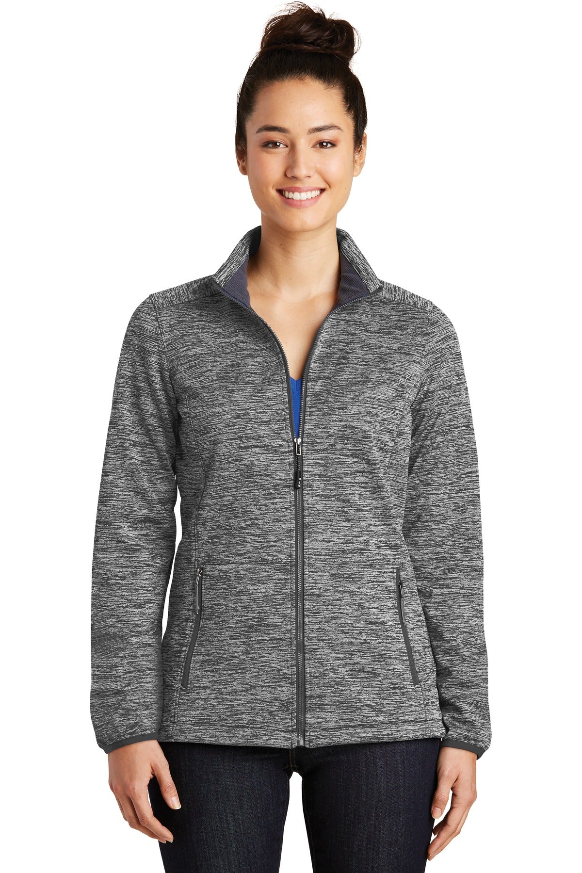 Sport-Tek Ladies PosiCharge Electric Heather Soft Shell Jacket. LST30