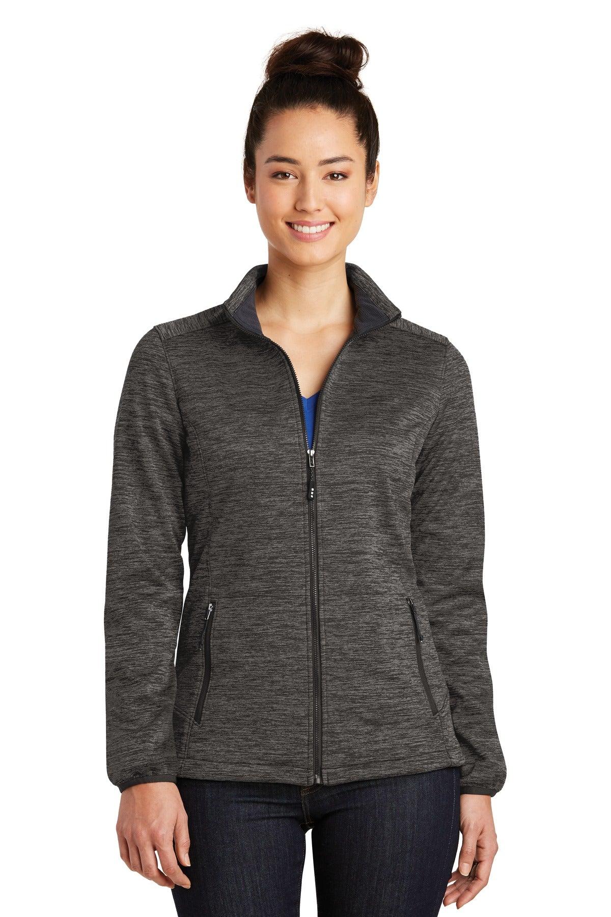 Sport-Tek Ladies PosiCharge Electric Heather Soft Shell Jacket. LST30