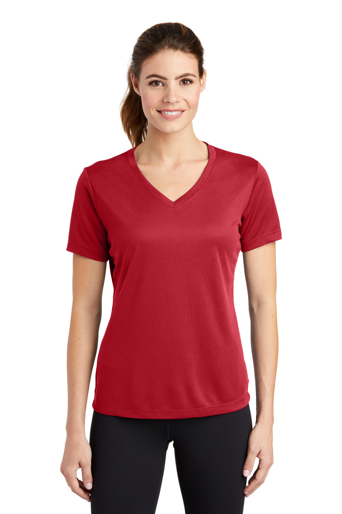 Sport-Tek Ladies PosiCharge RacerMesh V-Neck Tee. LST340