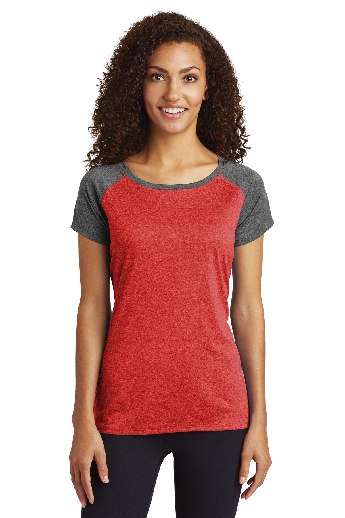 Sport-Tek  Ladies Heather-On-Heather Contender ‚Ñ¢ Scoop Neck Tee. LST362