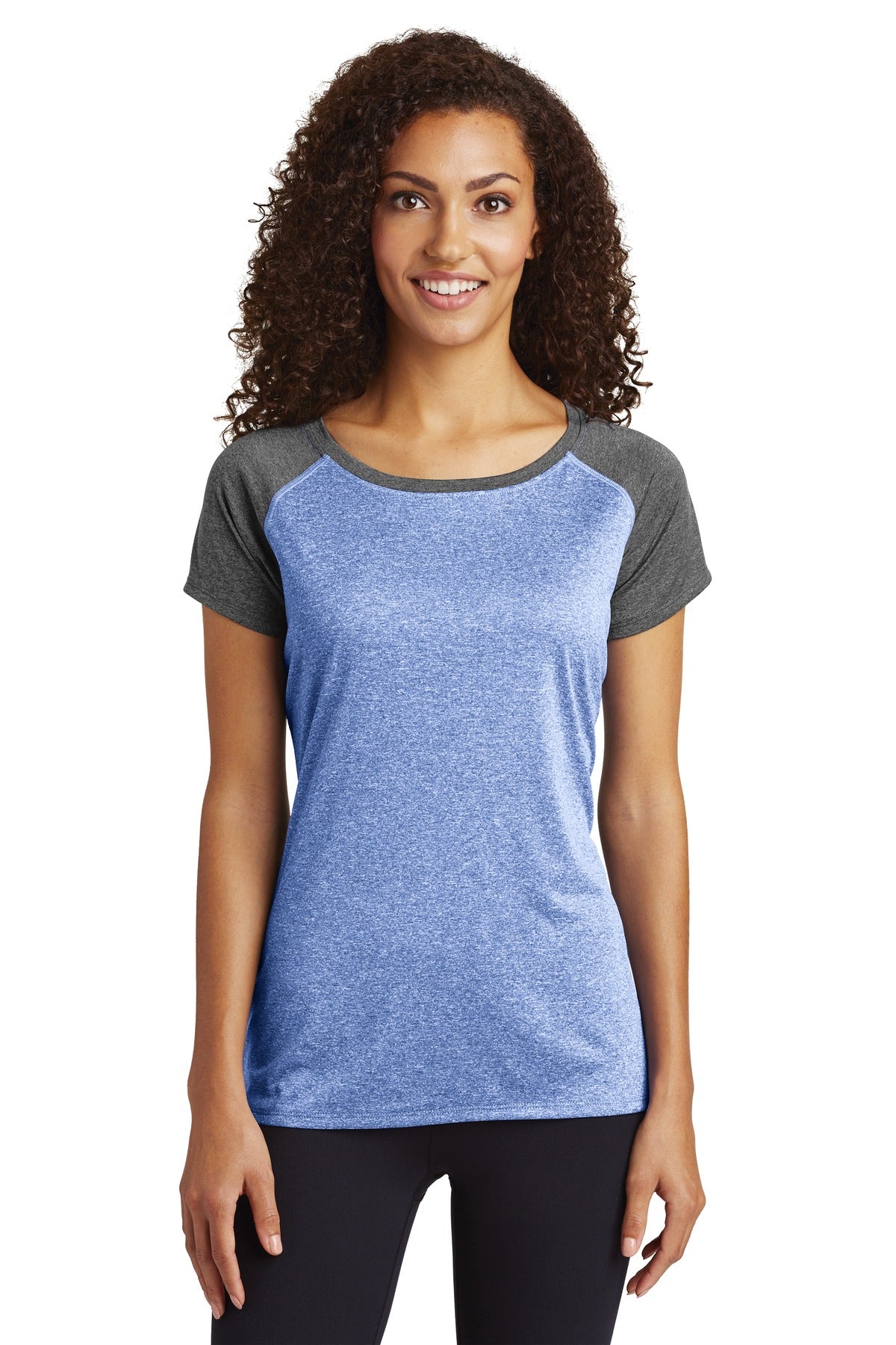 Sport-Tek  Ladies Heather-On-Heather Contender ‚Ñ¢ Scoop Neck Tee. LST362