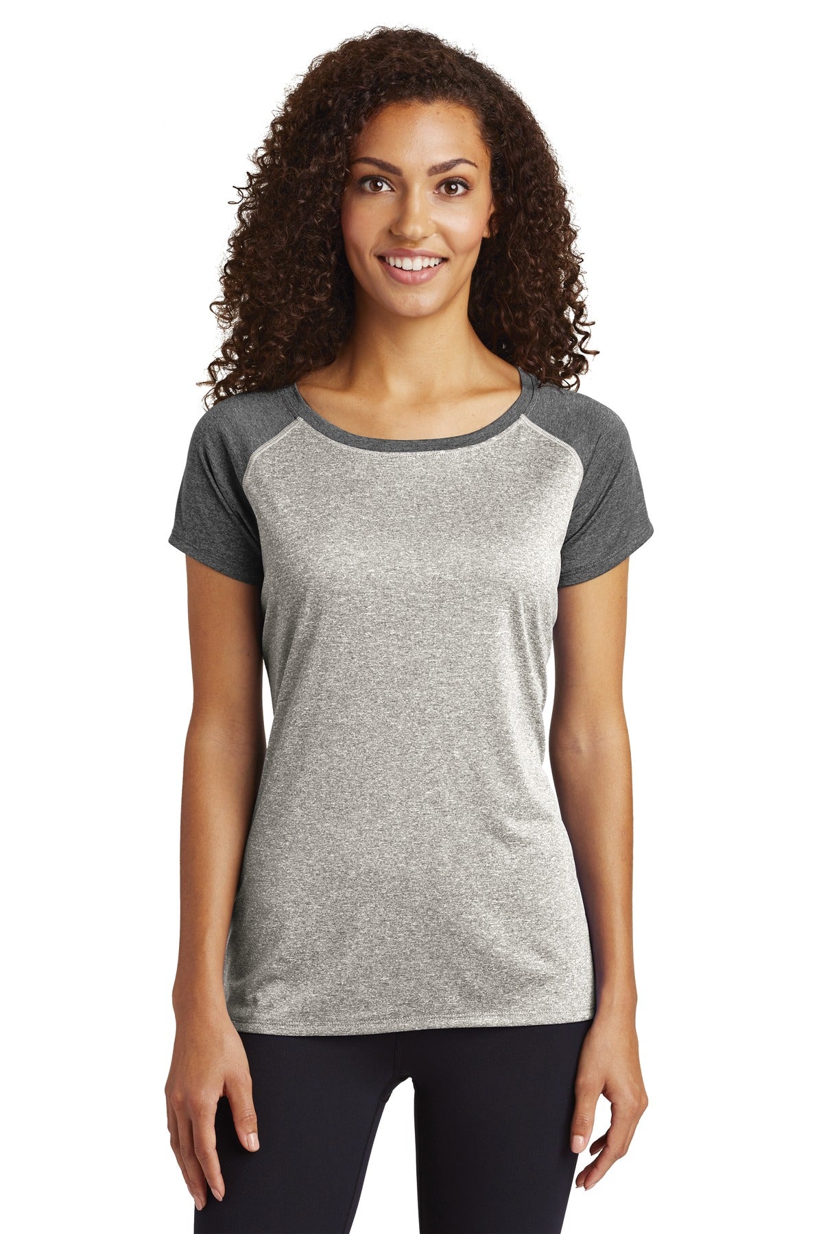 Sport-Tek  Ladies Heather-On-Heather Contender ‚Ñ¢ Scoop Neck Tee. LST362