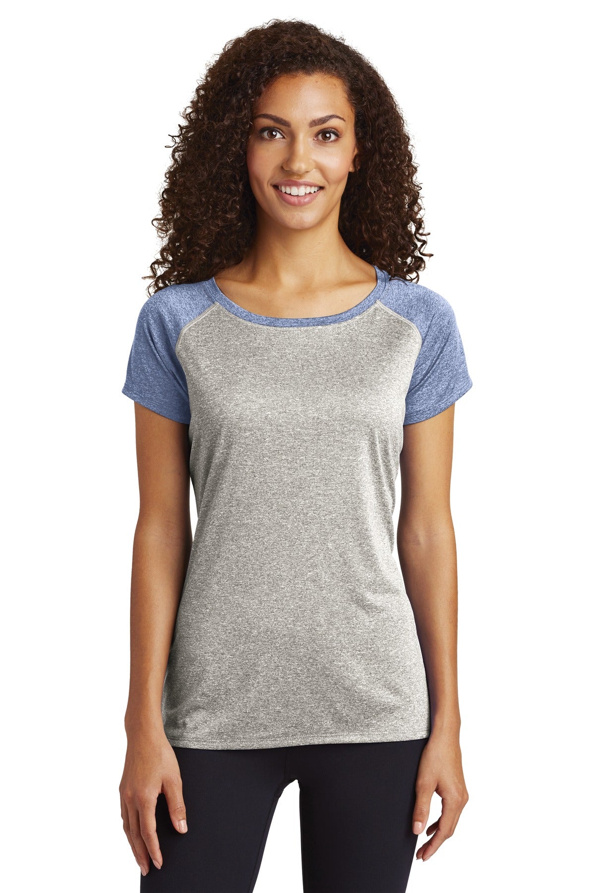 Sport-Tek  Ladies Heather-On-Heather Contender ‚Ñ¢ Scoop Neck Tee. LST362