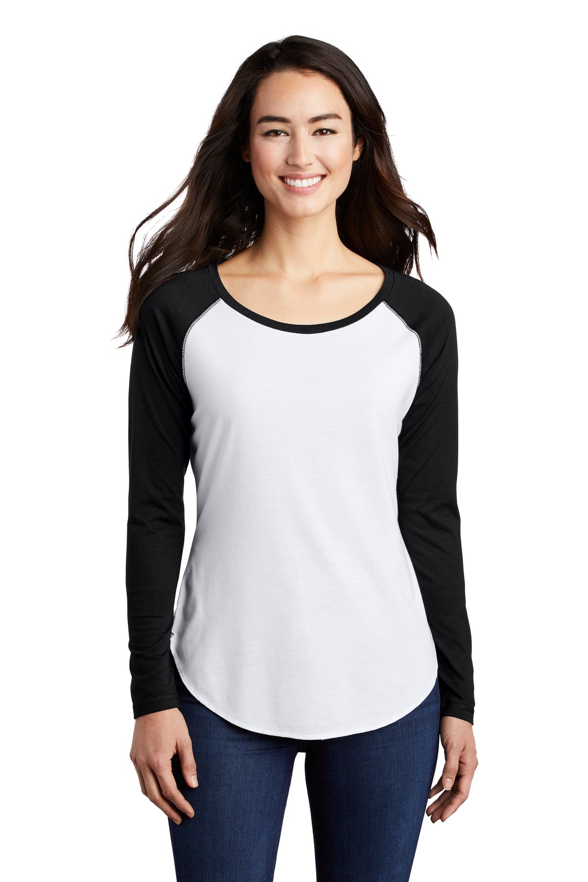 Sport-Tek  Ladies PosiCharge  Long Sleeve Tri-Blend Wicking Scoop Neck Raglan Tee LST400LS