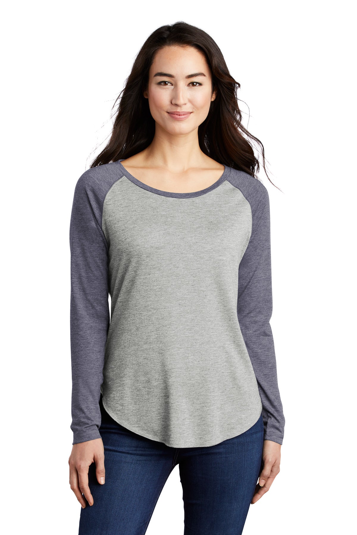 Sport-Tek  Ladies PosiCharge  Long Sleeve Tri-Blend Wicking Scoop Neck Raglan Tee LST400LS