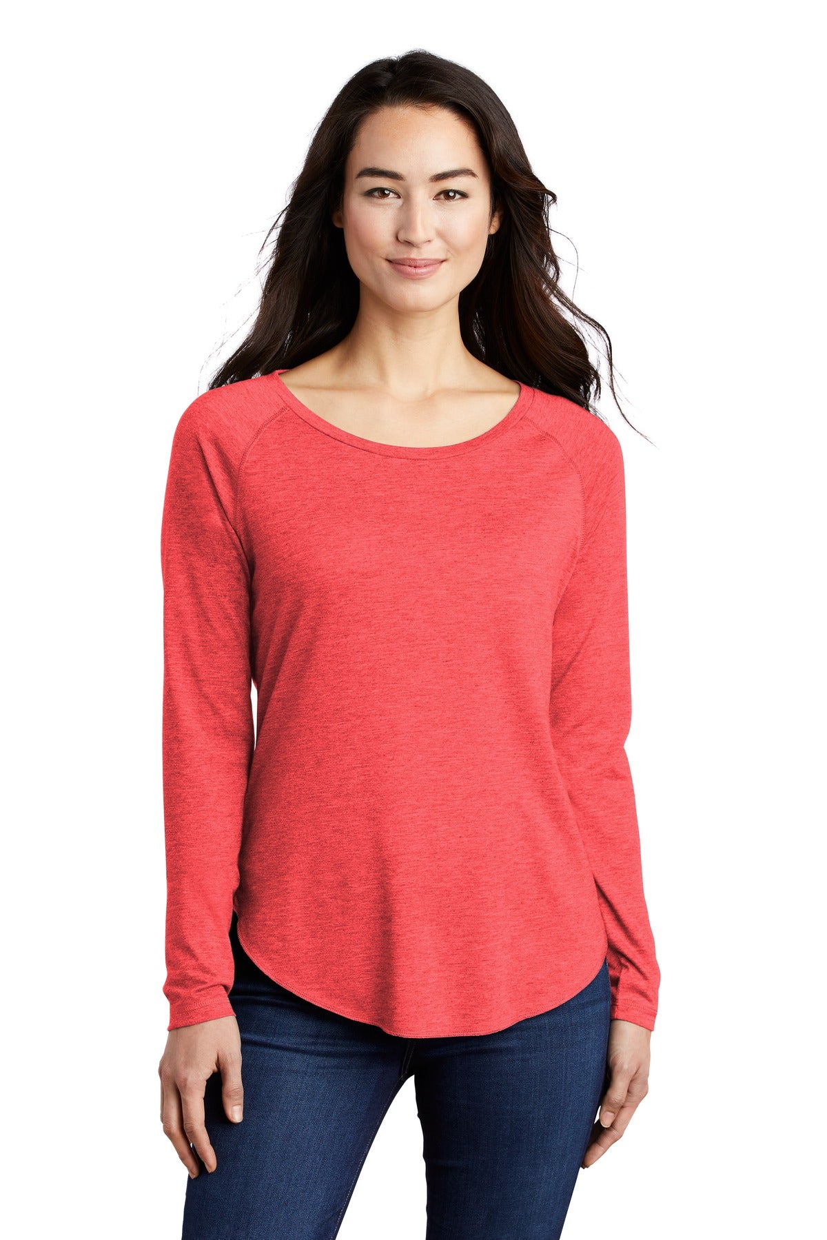 Sport-Tek  Ladies PosiCharge  Long Sleeve Tri-Blend Wicking Scoop Neck Raglan Tee LST400LS