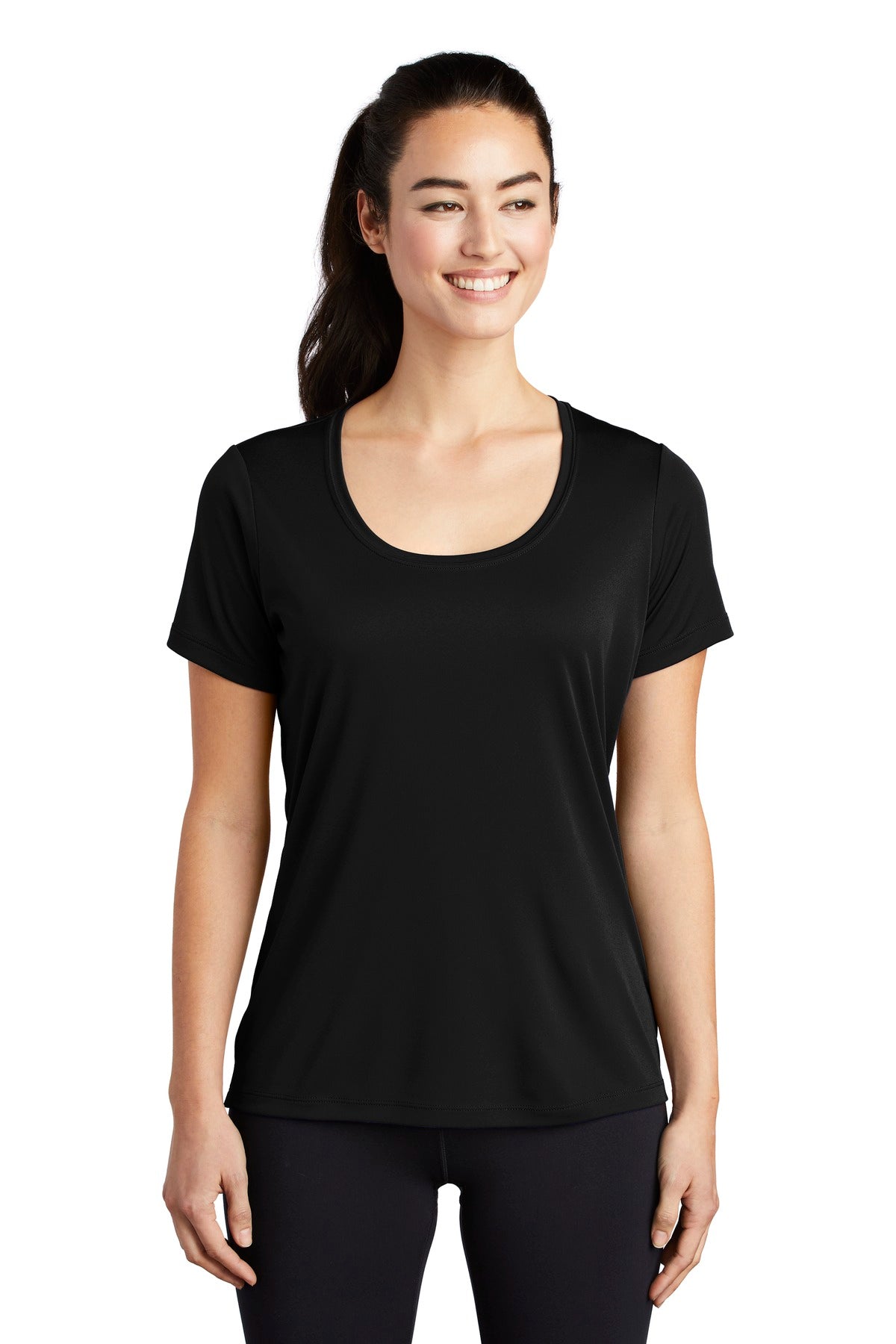 Sport-Tek  Ladies Posi-UV Pro Scoop Neck Tee. LST420