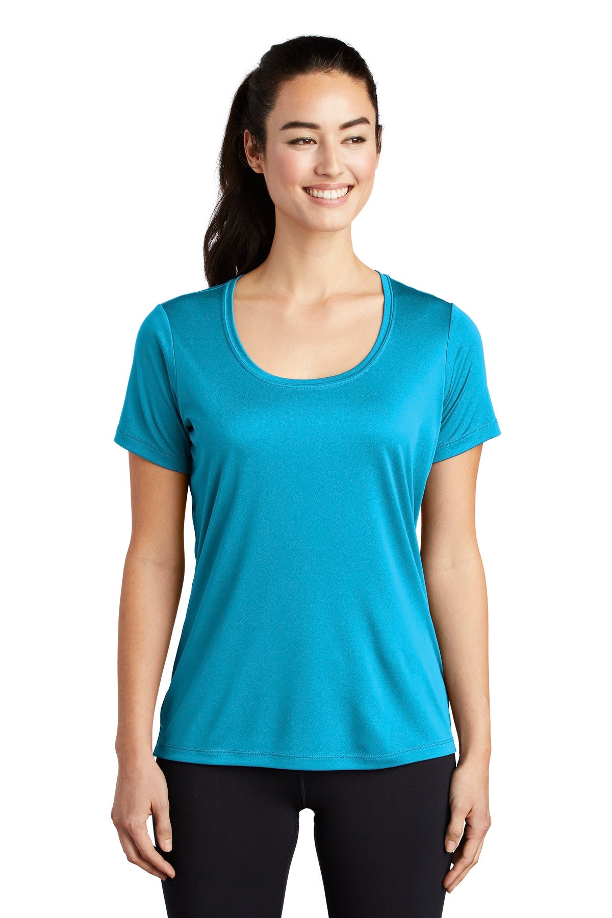 Sport-Tek  Ladies Posi-UV Pro Scoop Neck Tee. LST420