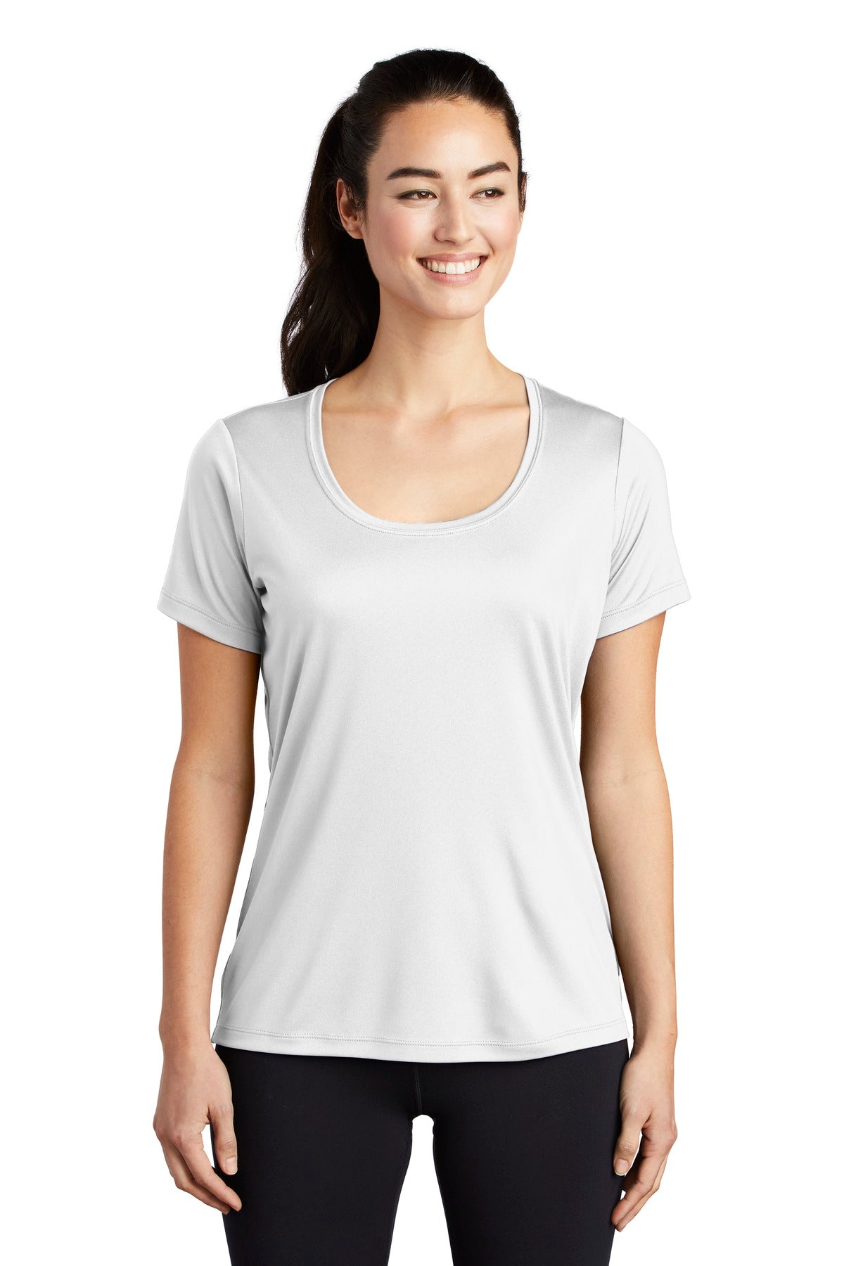 Sport-Tek  Ladies Posi-UV Pro Scoop Neck Tee. LST420