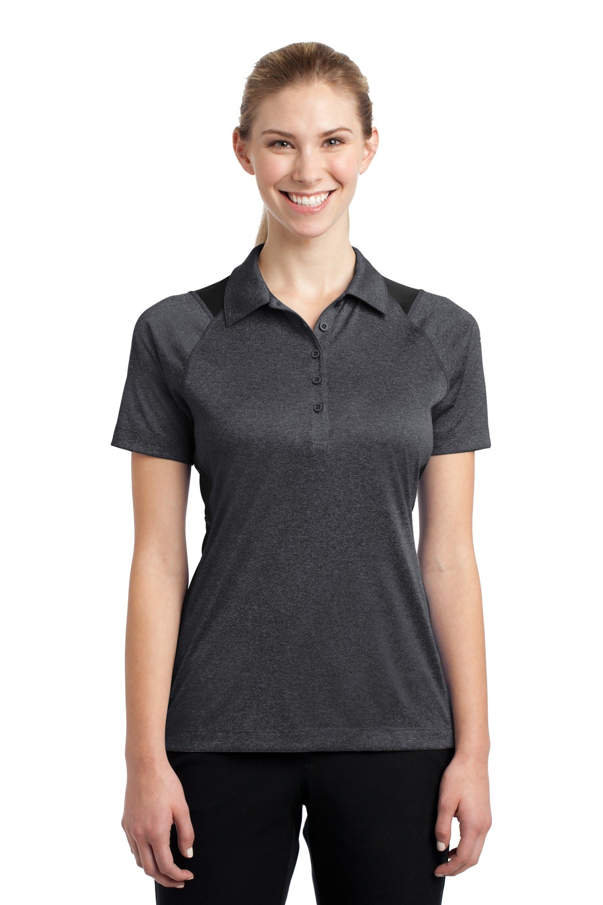 Sport-Tek Ladies Heather Colorblock Contender‚Ñ¢ Polo. LST665