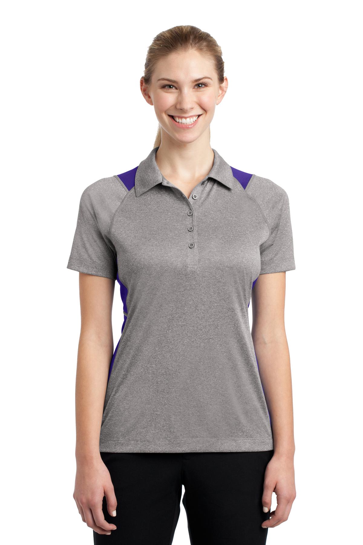 Sport-Tek Ladies Heather Colorblock Contender‚Ñ¢ Polo. LST665