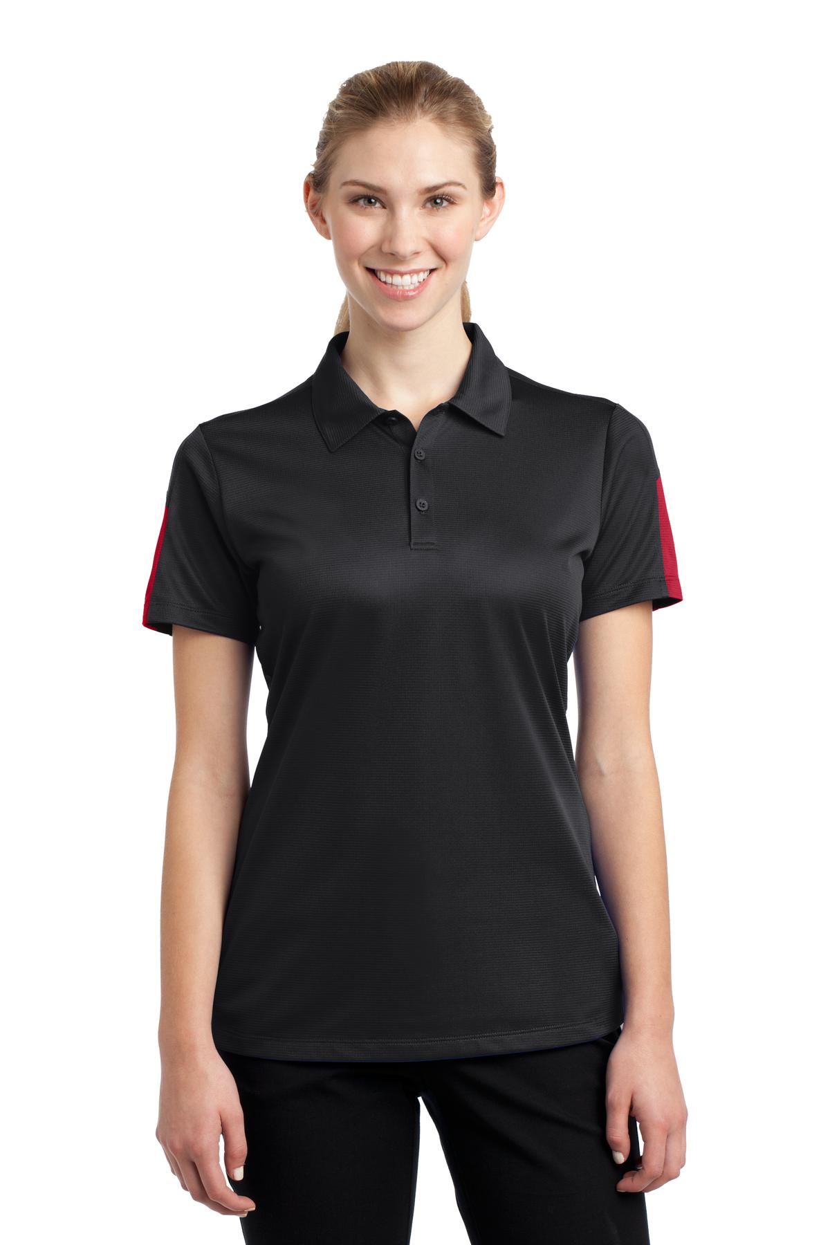 Sport-Tek Ladies PosiCharge Active Textured Colorblock Polo. LST695