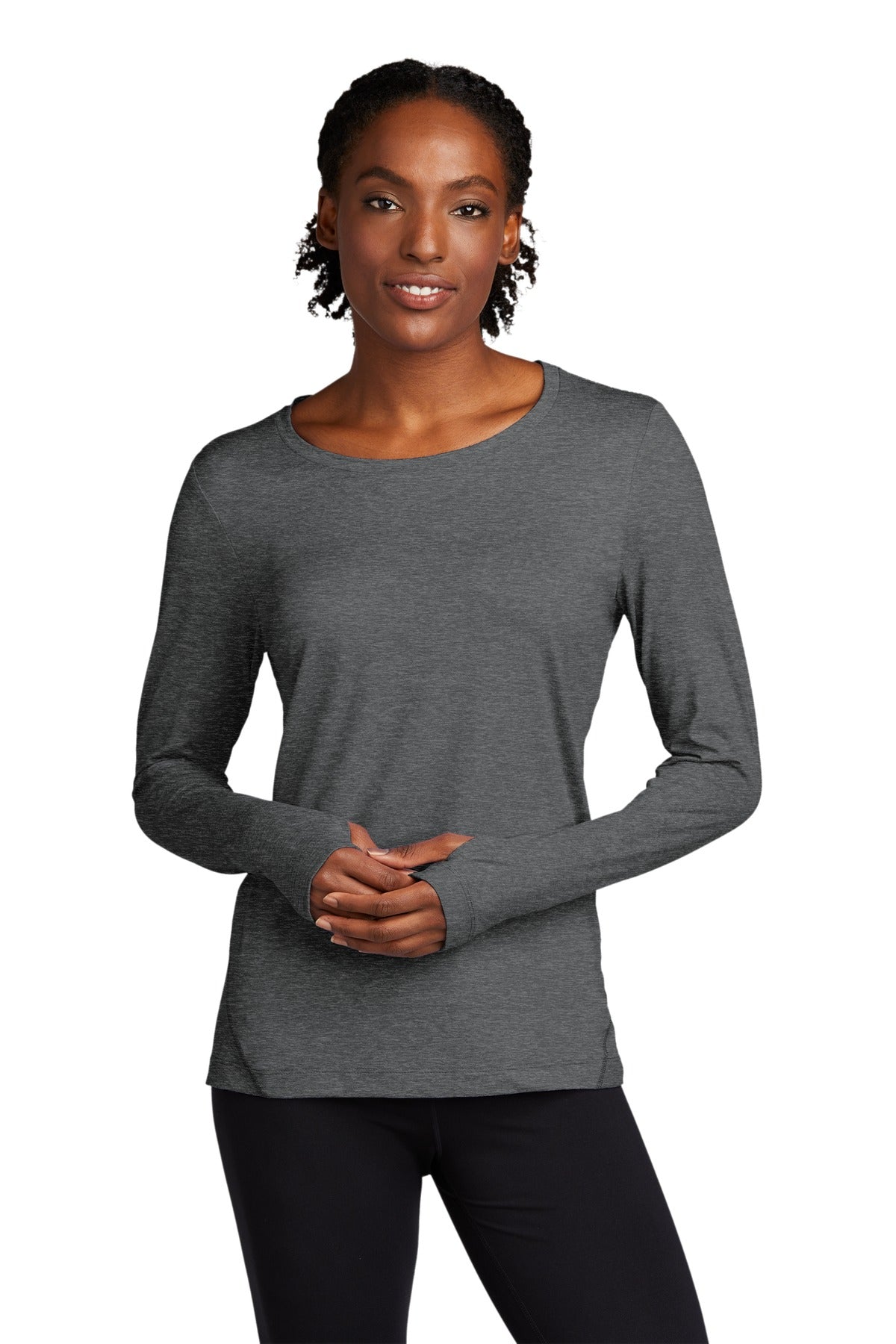 Sport-Tek  Ladies Exchange 1.5 Long Sleeve Crew. LST710