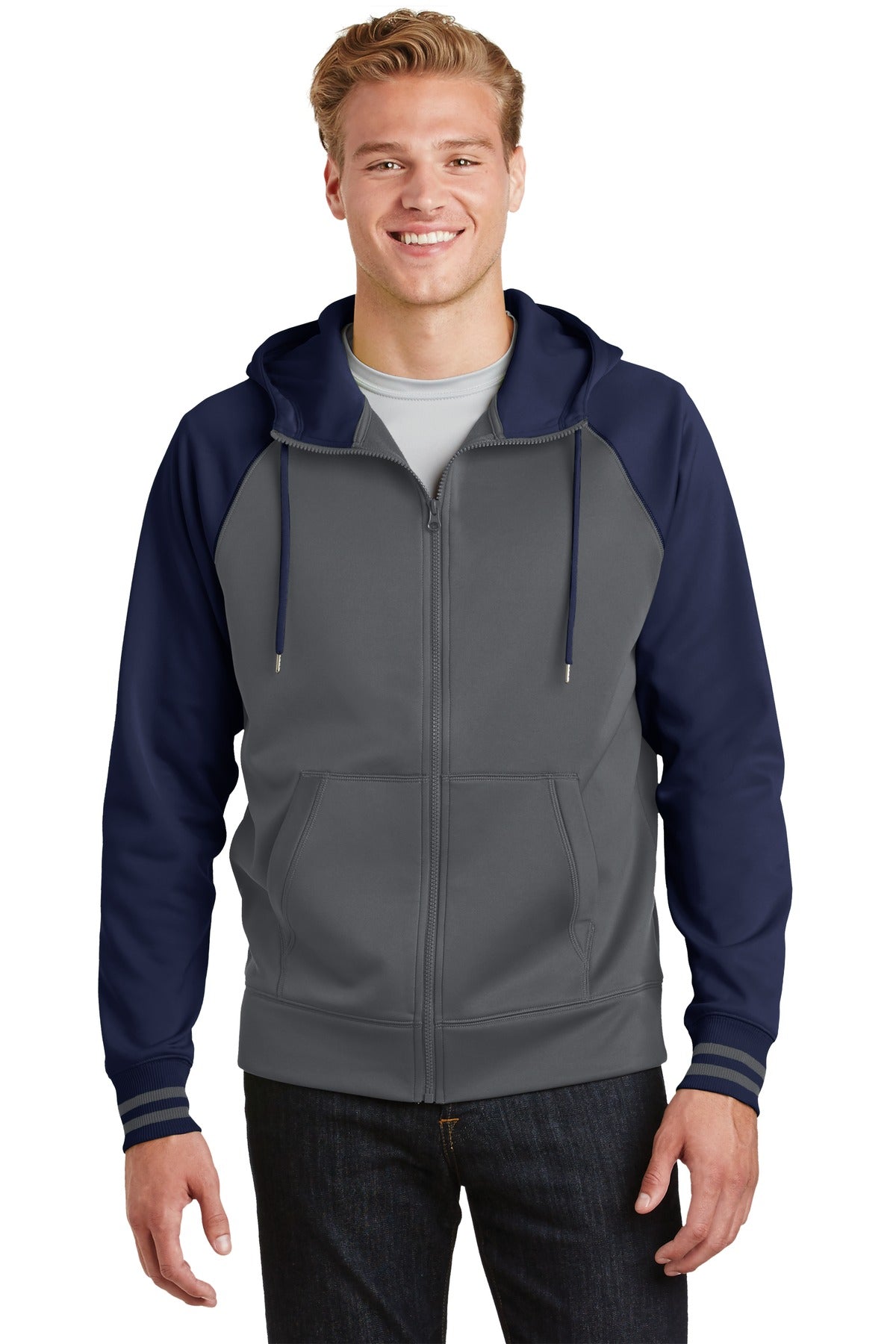 Sport-Tek Sport-Wick Varsity Fleece Full-Zip Hooded Jacket. ST236