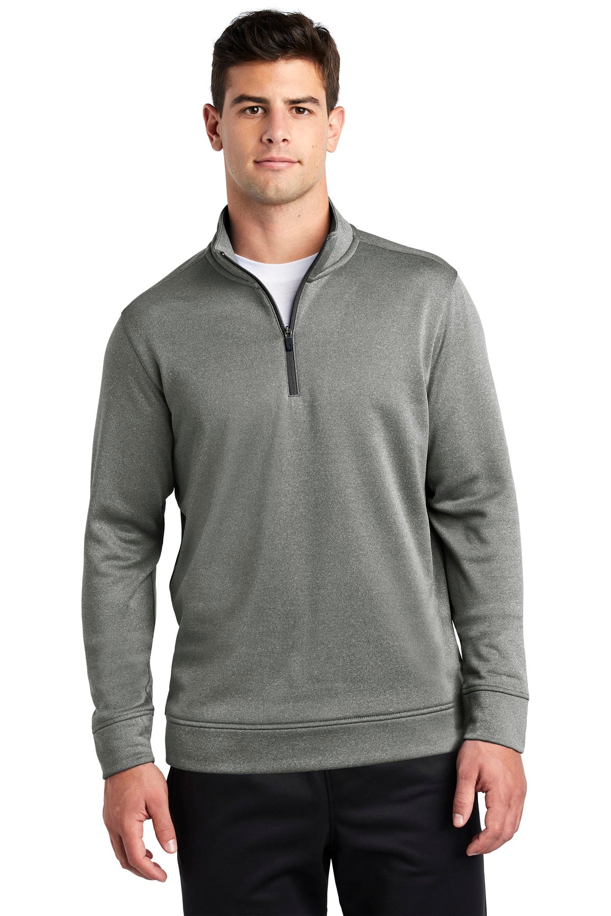 Sport-Tek  PosiCharge  Sport-Wick  Heather Fleece 1/4-Zip Pullover. ST263