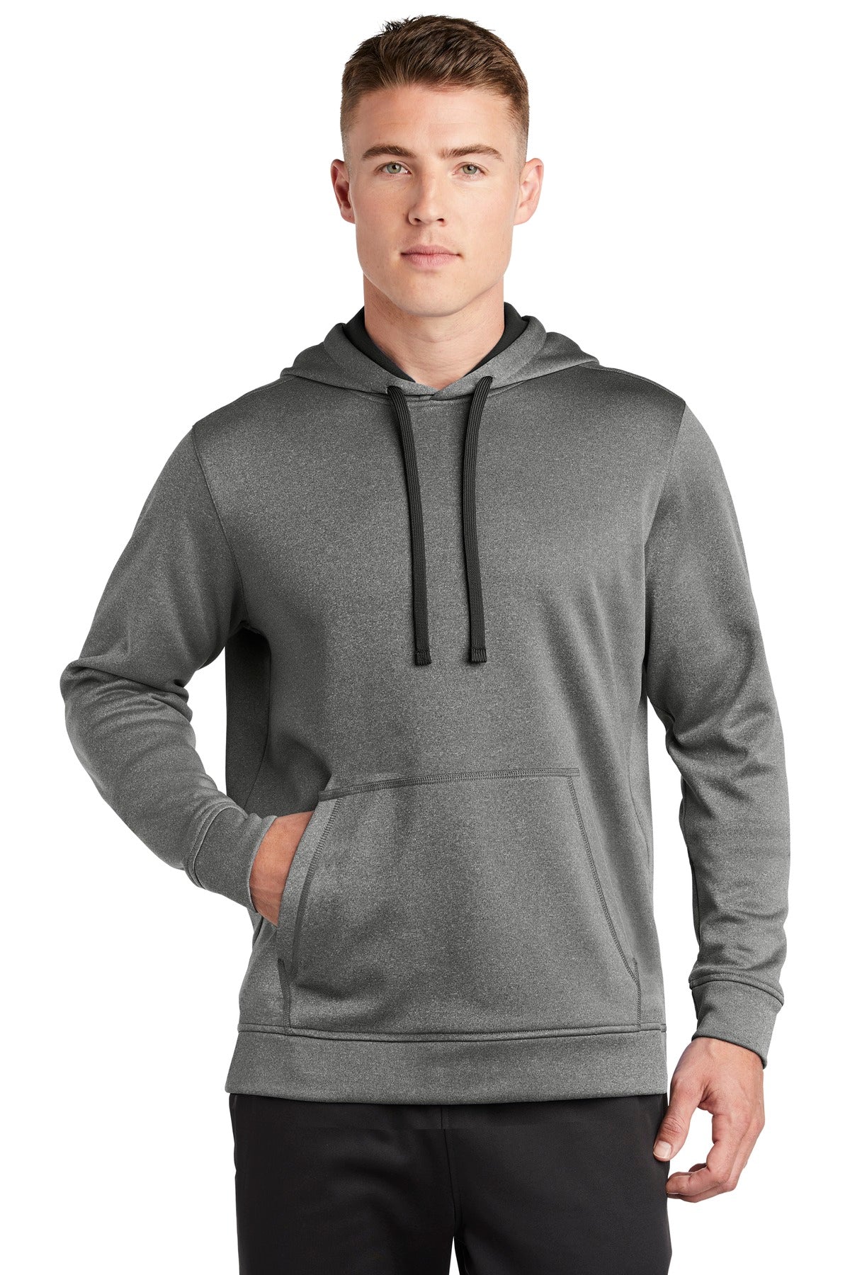 Sport-Tek  PosiCharge  Sport-Wick  Heather Fleece Hooded Pullover. ST264