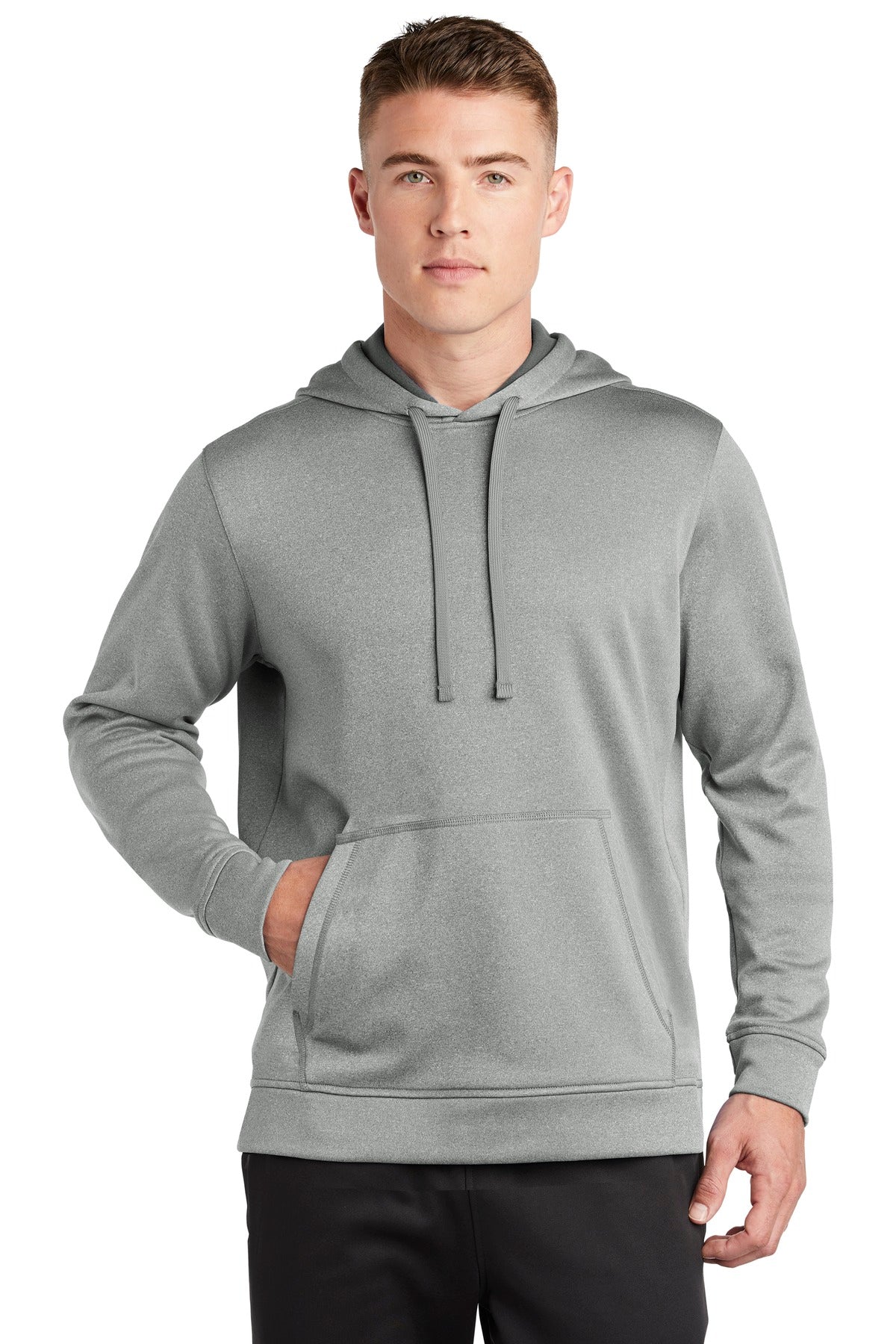 Sport-Tek  PosiCharge  Sport-Wick  Heather Fleece Hooded Pullover. ST264