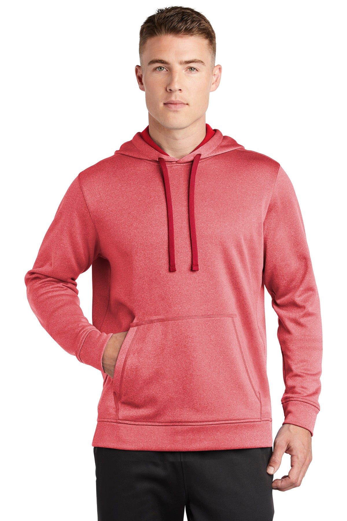 Sport-Tek  PosiCharge  Sport-Wick  Heather Fleece Hooded Pullover. ST264