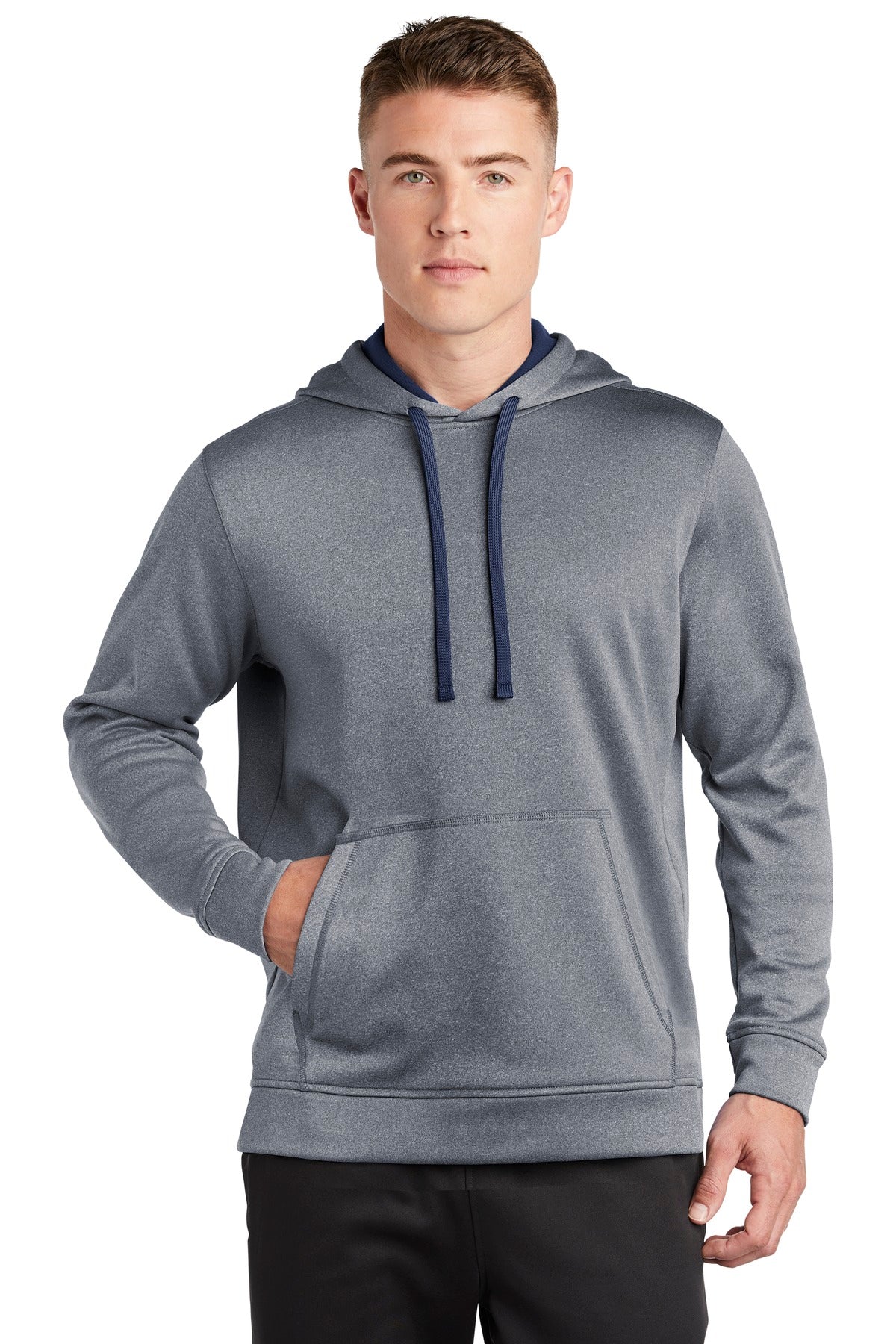 Sport-Tek  PosiCharge  Sport-Wick  Heather Fleece Hooded Pullover. ST264