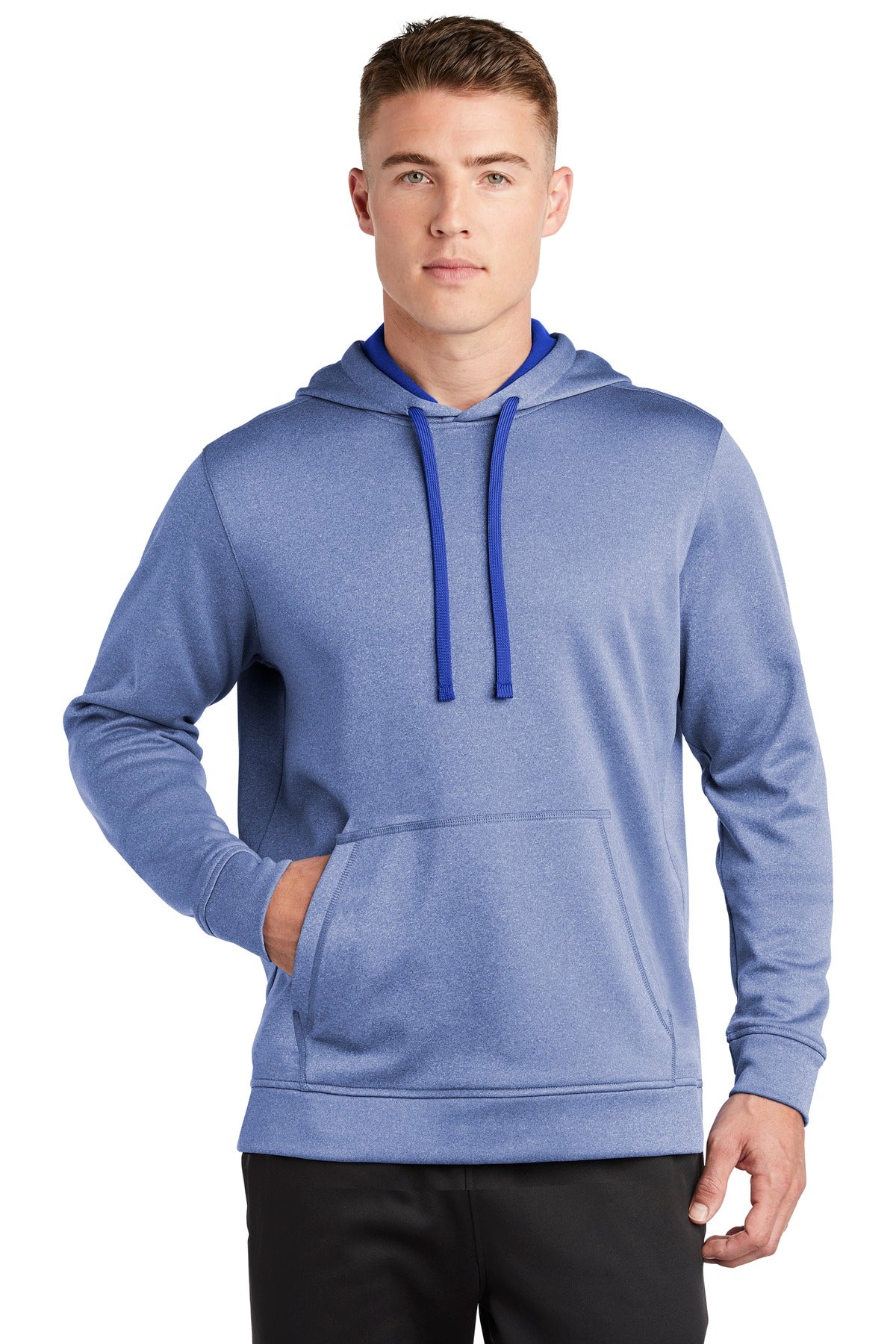 Sport-Tek  PosiCharge  Sport-Wick  Heather Fleece Hooded Pullover. ST264